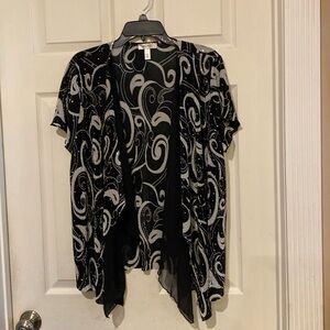 Dressy black & white over blouse